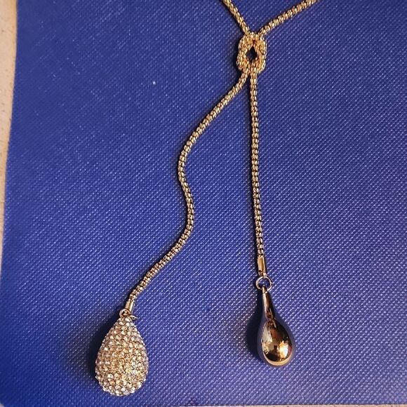 Lane Bryant Jewelry - Elegant Gold Toned Teardrop Necklace By Lane Bryant